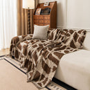Modern Chenille Bold Abstract Pattern Sofa Cover, Artistic Decorative Furniture Cover