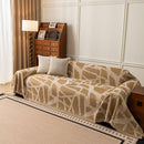 Modern Chenille Bold Abstract Pattern Sofa Cover, Artistic Decorative Furniture Cover