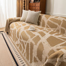 Modern Chenille Bold Abstract Pattern Sofa Cover, Artistic Decorative Furniture Cover