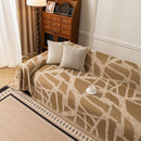 Modern Chenille Bold Abstract Pattern Sofa Cover, Artistic Decorative Furniture Cover