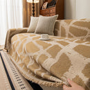 Modern Chenille Bold Abstract Pattern Sofa Cover, Artistic Decorative Furniture Cover