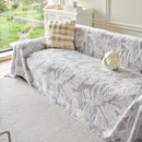 Plush Faux Fur Warm Sofa Cover with Waves Jacquard Textured Throw Blankets for Couch by Slipcover KAS™