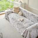Plush Faux Fur Warm Sofa Cover with Waves Jacquard Textured Throw Blankets for Couch by Slipcover KAS™