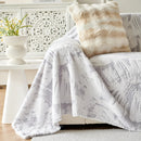 Plush Faux Fur Warm Sofa Cover with Waves Jacquard Textured Throw Blankets for Couch by Slipcover KAS™
