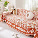 Chenille Houndstooth Sofa Throw Cover, Scratch Proof Cozy Throw Blankets for Couch