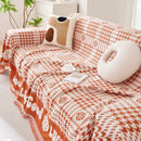 Chenille Houndstooth Sofa Throw Cover, Scratch Proof Cozy Throw Blankets for Couch by Slipcover KAS™
