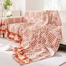 Chenille Houndstooth Sofa Throw Cover, Scratch Proof Cozy Throw Blankets for Couch by Slipcover KAS™
