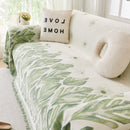 Soft Woven Leaf Couch Blanket, Pet-friendly Sectional Sofa Slipcover For Cats Dogs