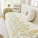 Soft Woven Leaf Couch Blanket, Pet-friendly Sectional Sofa Slipcover For Cats Dogs