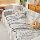 Farmhouse Ruffled Lace Sofa Slipcover Vintage Furniture Protector with Botanical Print
