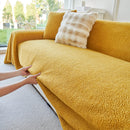 Thick Sherpa Fleece Sofa Protector Cover Stylish Durable Slipcovers for Couches and Chairs