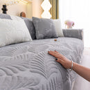 Sofa Cover for Leather & Fabric Couches, 3D Leaf Embossed Quilted Furniture Covers