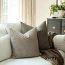 Elodie Taupe Gingham Pillow Cover