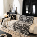 Large Floral Sofa Cover Throw Blanket, Plush Jacquard Non-Shedding Couch Cover for Pets