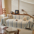 Modern Striped Sofa Throw Blanket, Lightweight Couch Cover for Summer Seating