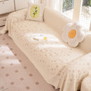 Cooling Ice Silk Sofa Cover Blanket, Floral Soft Silky Breathable Couch Throw Cover