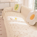 Cooling Ice Silk Sofa Cover Blanket, Floral Soft Silky Breathable Couch Throw Cover