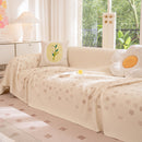 Cooling Ice Silk Sofa Cover Blanket, Floral Soft Silky Breathable Couch Throw Cover