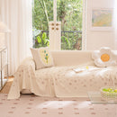 Cooling Ice Silk Sofa Cover Blanket, Floral Soft Silky Breathable Couch Throw Cover