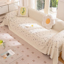 Cooling Ice Silk Sofa Cover Blanket, Floral Soft Silky Breathable Couch Throw Cover