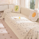 Cooling Ice Silk Sofa Cover Blanket, Floral Soft Silky Breathable Couch Throw Cover
