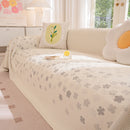 Cooling Ice Silk Sofa Cover Blanket, Floral Soft Silky Breathable Couch Throw Cover
