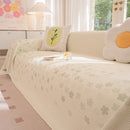 Cooling Ice Silk Sofa Cover Blanket, Floral Soft Silky Breathable Couch Throw Cover