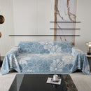 Chenille Jacquard Sofa Throw Cover with Tassels, All-Season Furniture Protector for Home and Office
