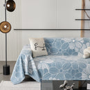 Chenille Jacquard Sofa Throw Cover with Tassels, All-Season Furniture Protector for Home and Office