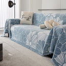 Chenille Jacquard Sofa Throw Cover with Tassels, All-Season Furniture Protector for Home and Office