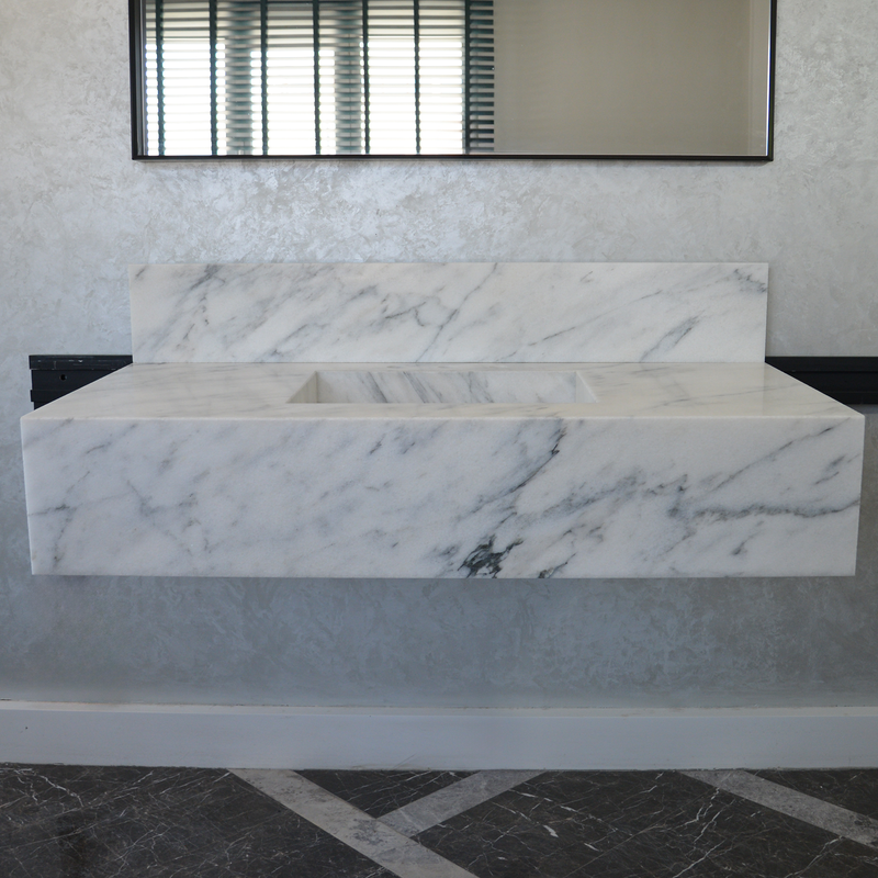 Calacatta Viola White Marble Handcrafted Sink - Sculptural Design, photo 4 of 10