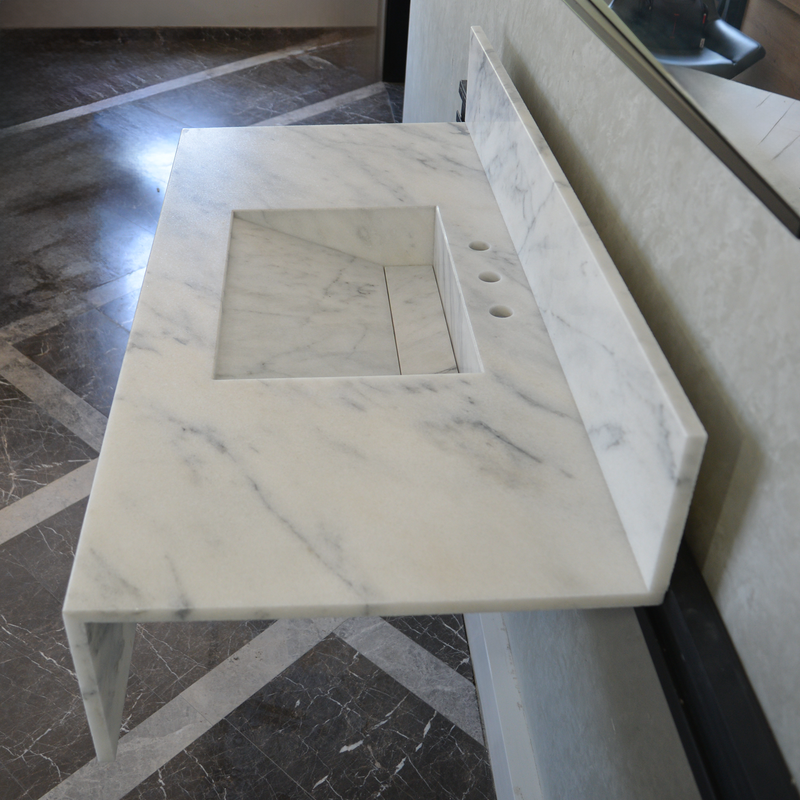 Calacatta Viola White Marble Handcrafted Sink - Sculptural Design, photo 5 of 10