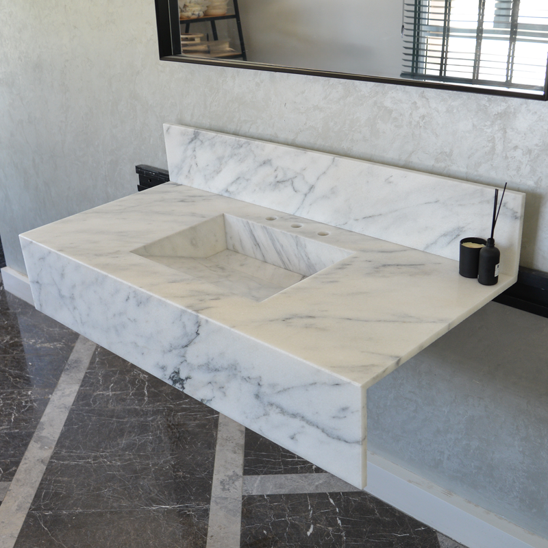 Calacatta Viola White Marble Handcrafted Sink - Sculptural Design, photo 10 of 10