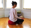 Zafu Meditation Cushion yoga pillow - Cotton & Organic Buckwheat Hull filling, Made in USA