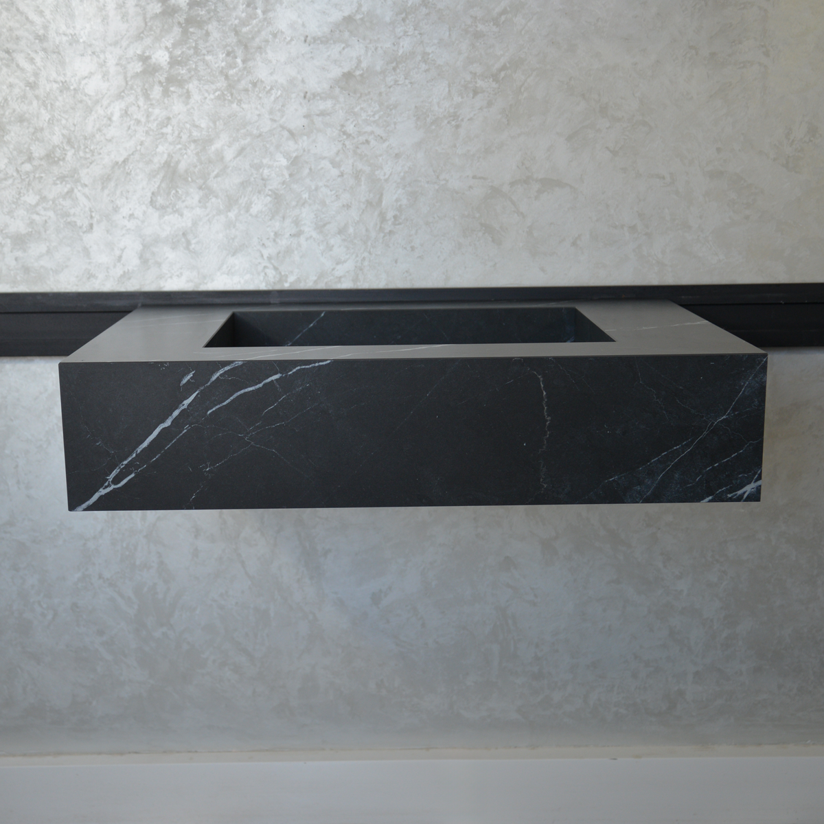 Nero Marquinia Black Engineered Stone Sink Handcrafted High Gloss Modern Designs, photo 6 of 10