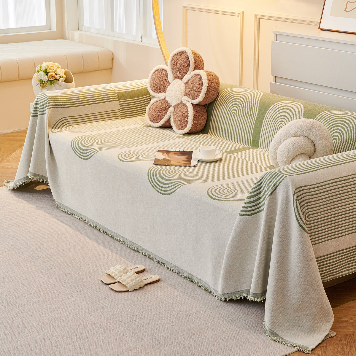 Chenille Boho Geometric Sofa Throw Cover Luxury Throws for Sofas Cat Proof Slipcovers Couch Covers, photo 20 of 44