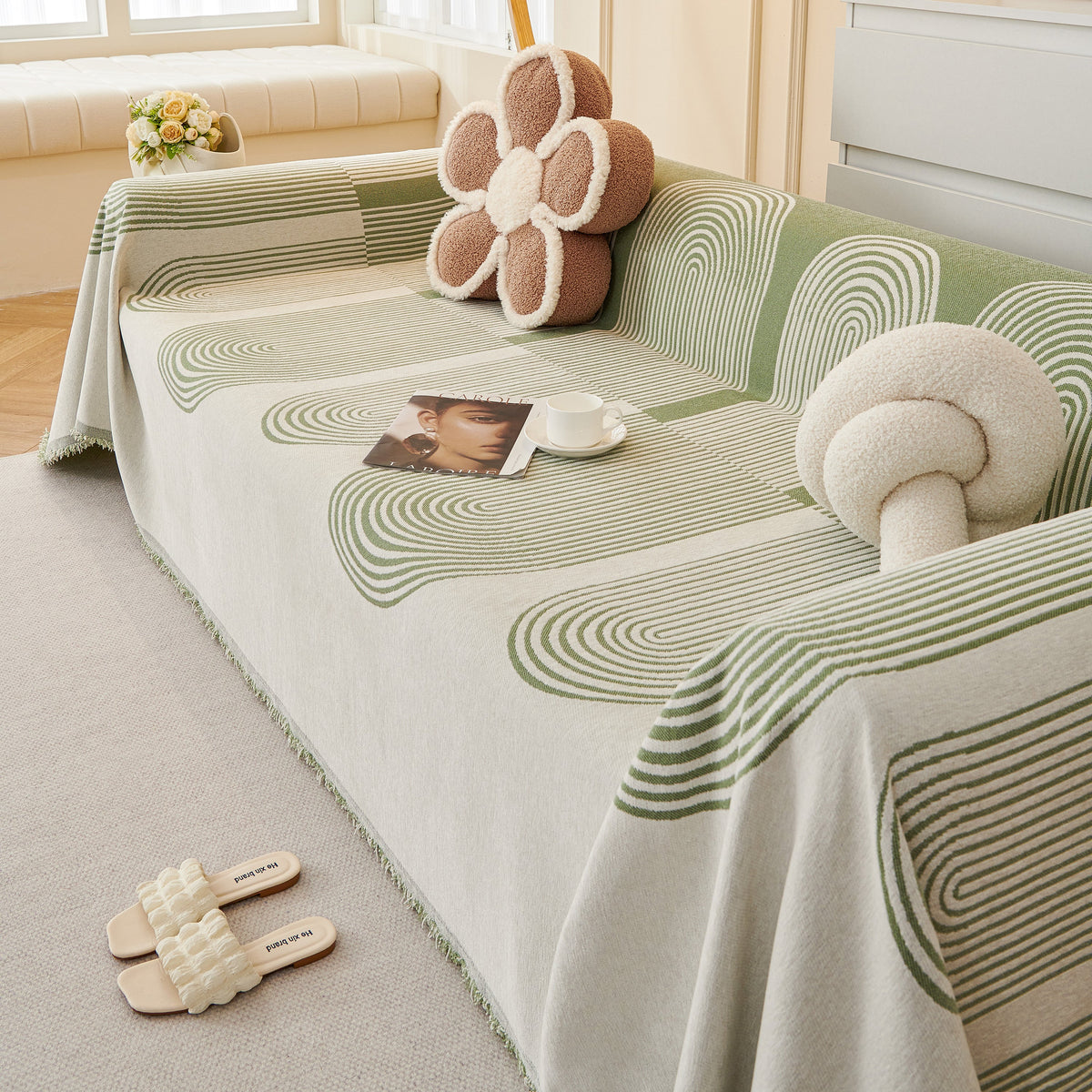 Chenille Boho Geometric Sofa Throw Cover Luxury Throws for Sofas Cat Proof Slipcovers Couch Covers, photo 29 of 44