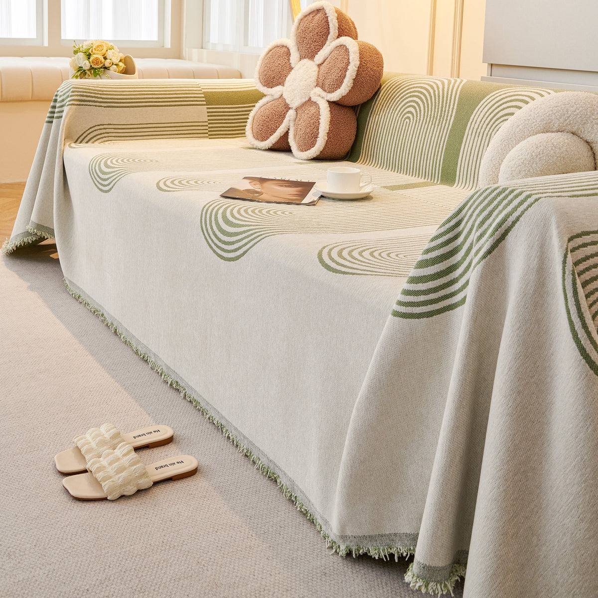 Chenille Boho Geometric Sofa Throw Cover Luxury Throws for Sofas Cat Proof Slipcovers Couch Covers, photo 35 of 44