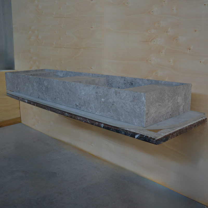 Tundra Grey Marble Handcrafted Bathroom Sink - One of a Kind Artisan Centerpiece, photo 2 of 10