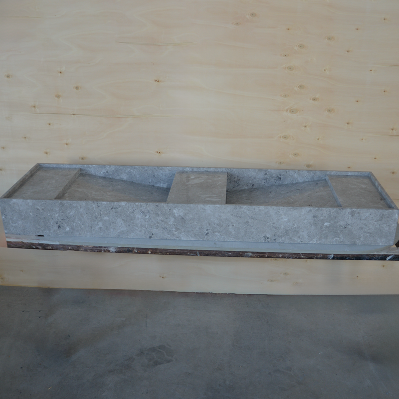 Tundra Grey Marble Handcrafted Bathroom Sink - One of a Kind Artisan Centerpiece, photo 3 of 10