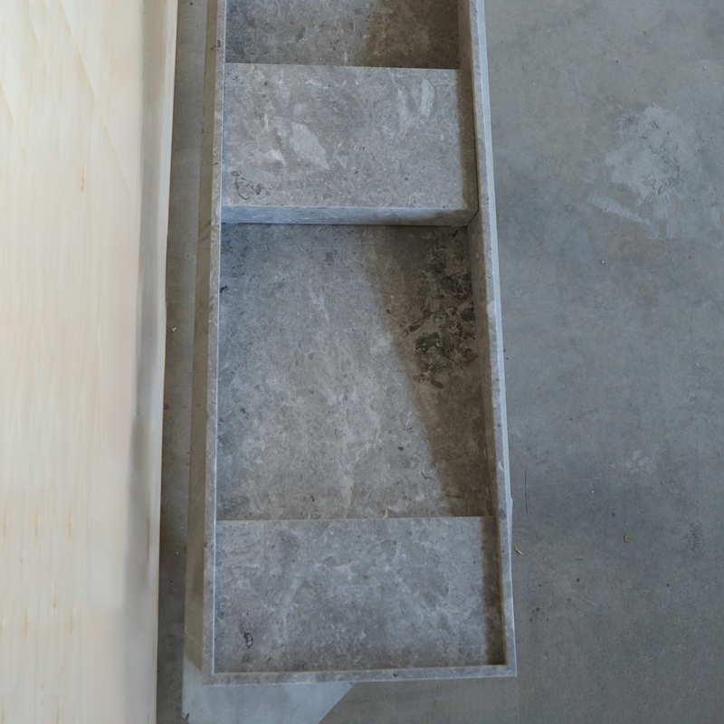 Tundra Grey Marble Handcrafted Bathroom Sink - One of a Kind Artisan Centerpiece, photo 4 of 10