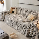 Maple Leaves Reversible Chenille Blanket Covers for Couch, Furniture Decoration Cover Sofa Slipcovers