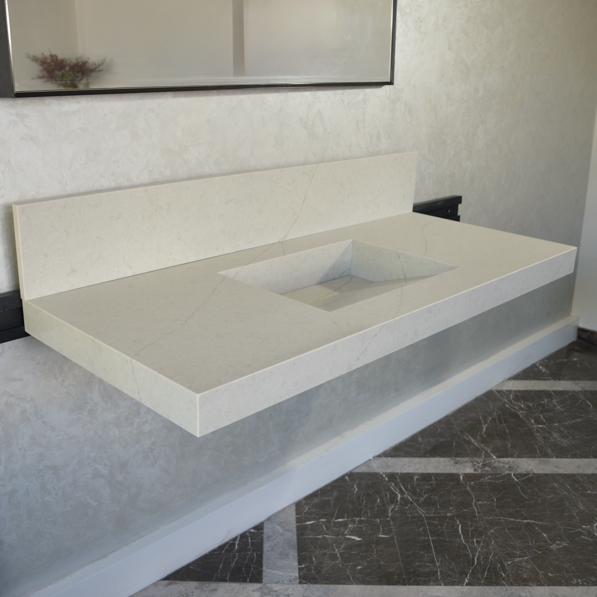 Handcrafted Custom Quartz Sink Integrated Backsplash - Alba Via, photo 2 of 10