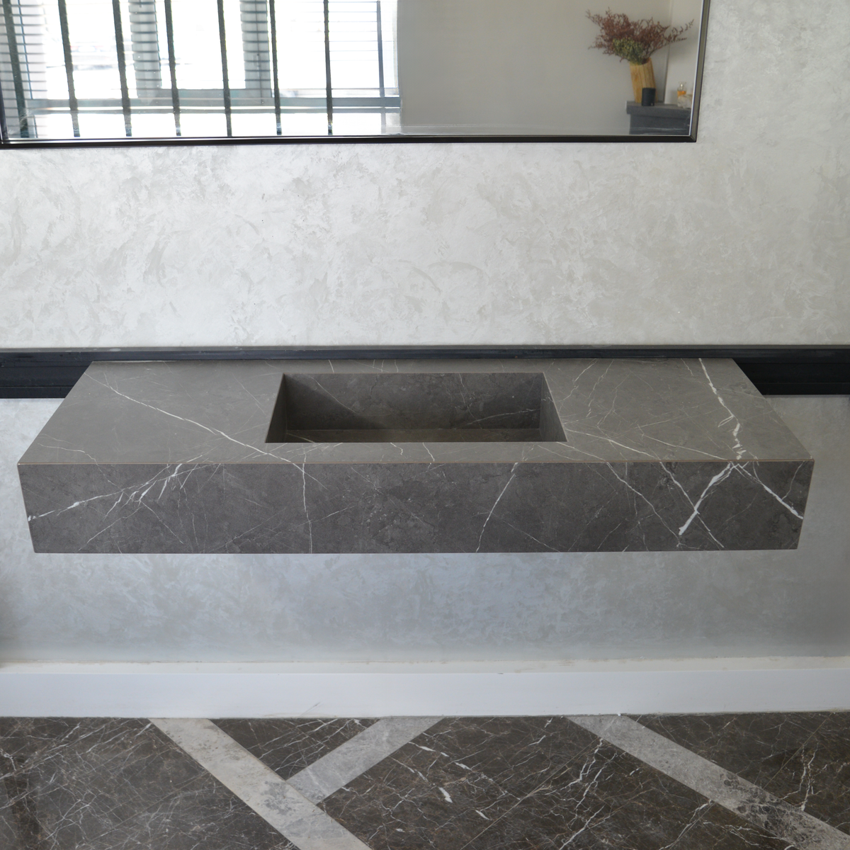 Handcrafted Pietra Grey Engineered Porcelain Sink - Installation Ready, photo 4 of 10