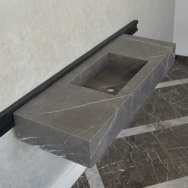 Handcrafted Pietra Grey Engineered Porcelain Sink - Installation Ready, photo 6 of 10