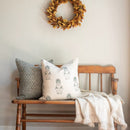 Luna Floral Block Printed Pillow Cover | Blue/Teal Green by Apartment No.3