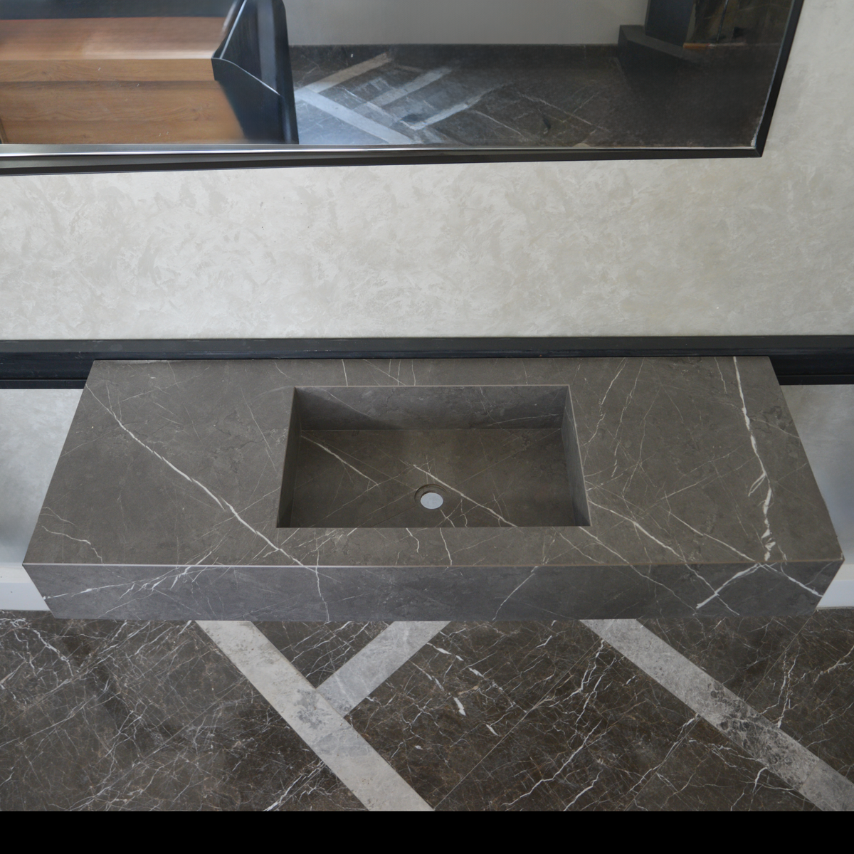 Handcrafted Pietra Grey Engineered Porcelain Sink - Installation Ready, photo 8 of 10
