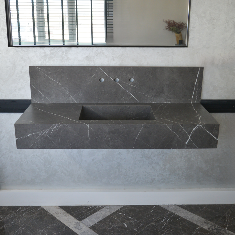 Handcrafted Pietra Grey Engineered Porcelain Sink - Installation Ready, photo 2 of 10