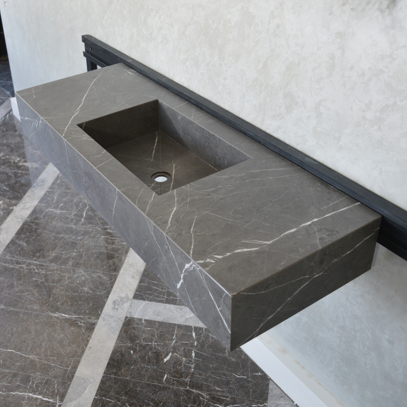 Handcrafted Pietra Grey Engineered Porcelain Sink - Installation Ready, photo 9 of 10