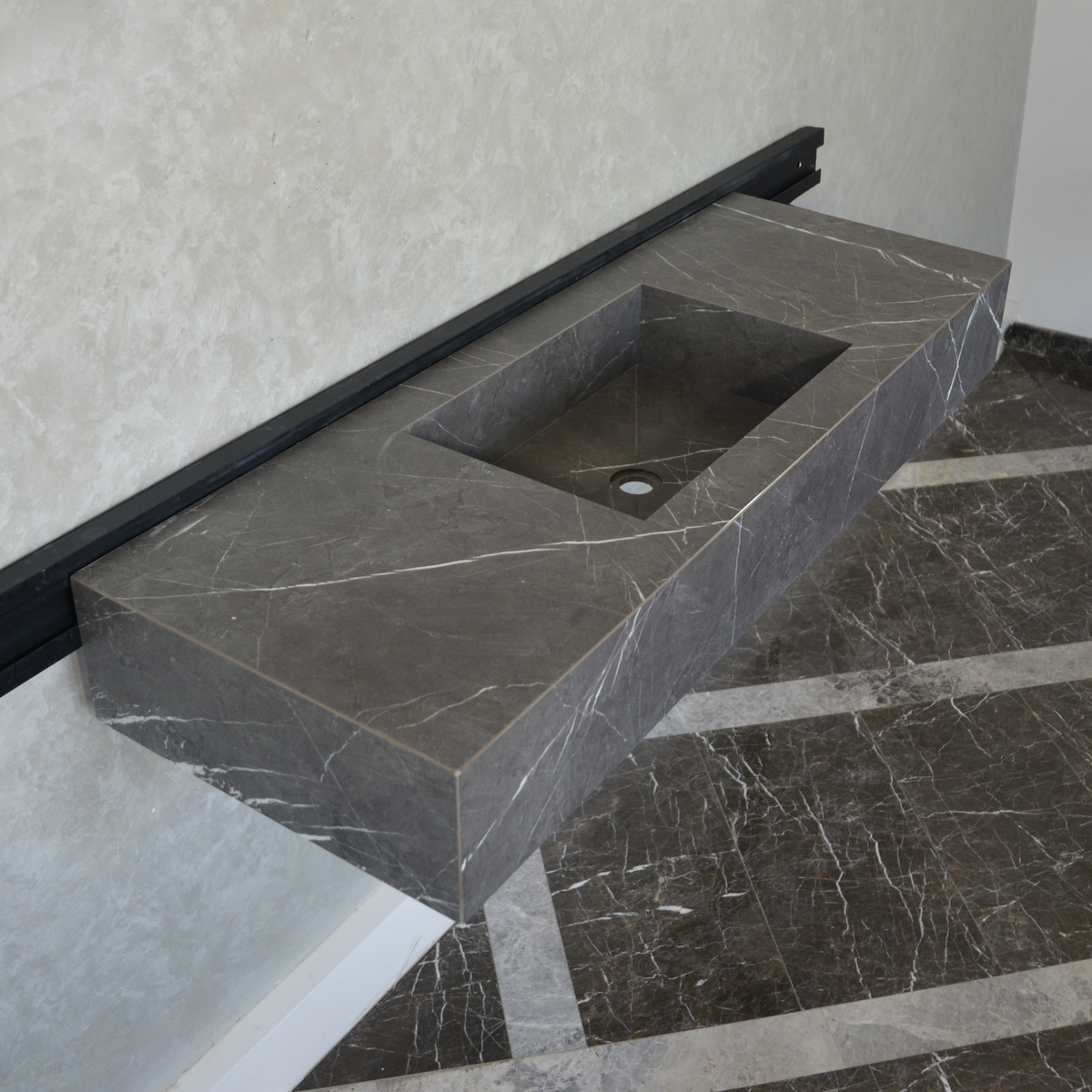 Handcrafted Pietra Grey Engineered Porcelain Sink - Installation Ready, photo 10 of 10